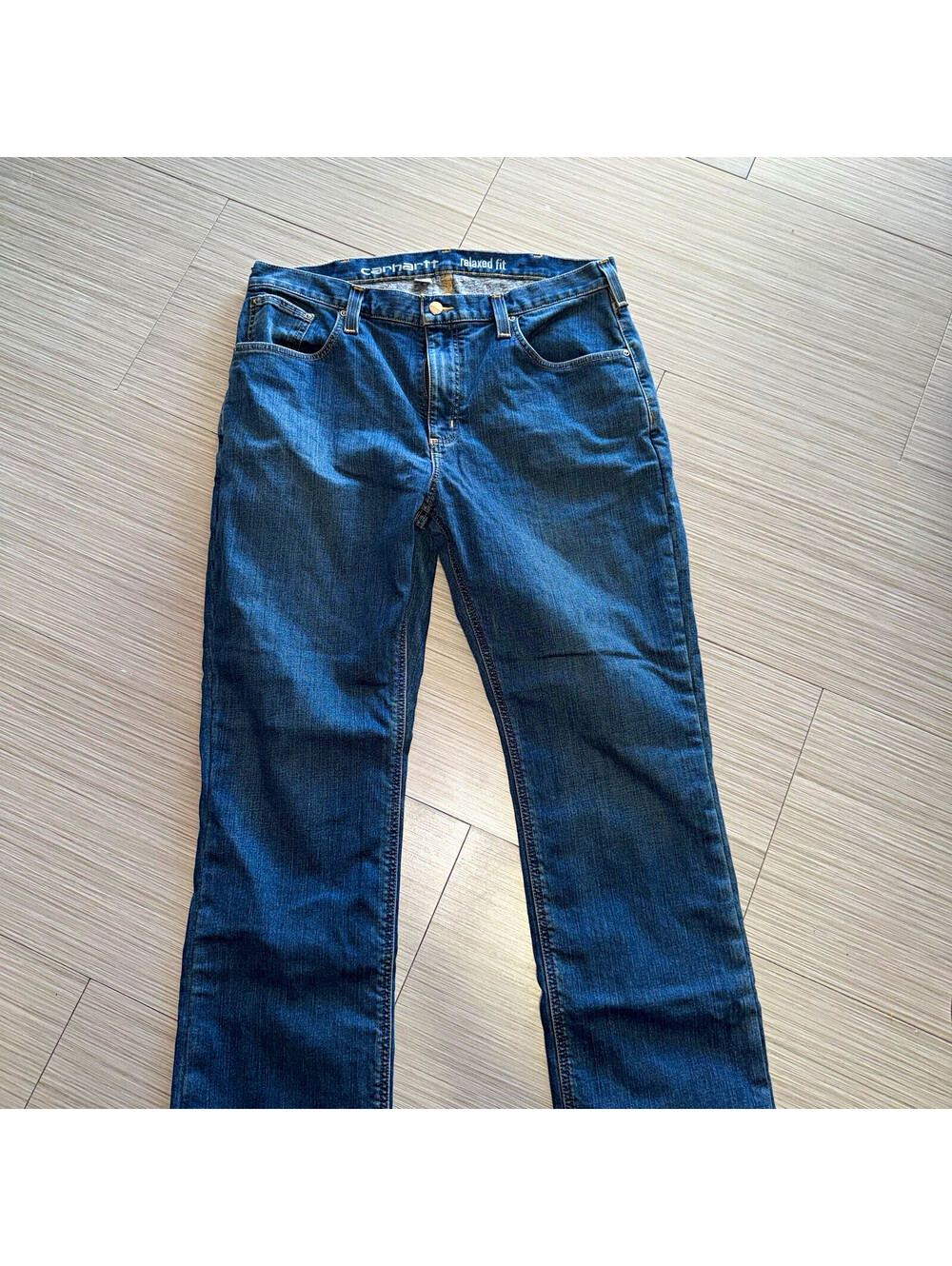 Carhartt Relaxed Fit Jeans 36x32 Blue Straight Leg Workwear Denim